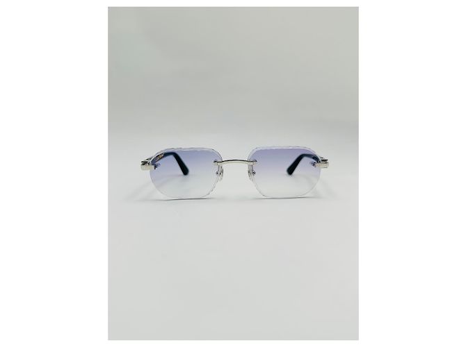 Occhiali da sole Cartier 12ème Art in acetato blu - vista 12