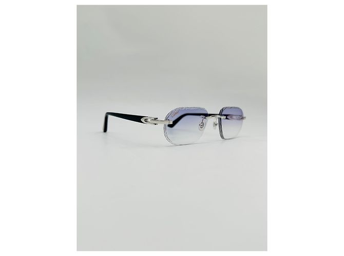 Occhiali da sole Cartier 12ème Art in acetato blu - vista 14