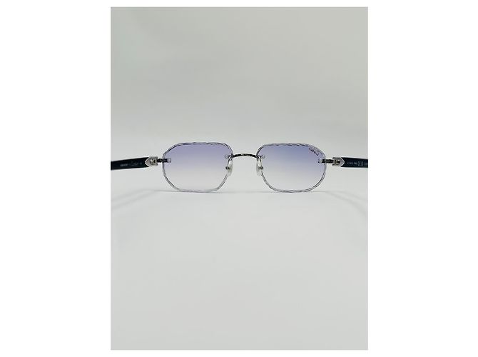 Occhiali da sole Cartier 12ème Art in acetato blu - vista 16