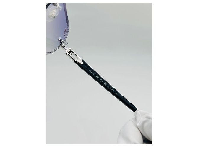 Occhiali da sole Cartier 12ème Art in acetato blu - vista 17