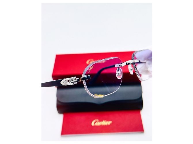 Occhiali da sole Cartier 12ème Art in acetato blu - vista 4