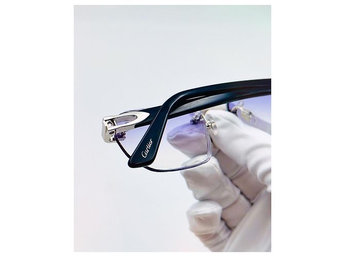 Occhiali da sole Cartier 12ème Art in acetato blu - vista 8