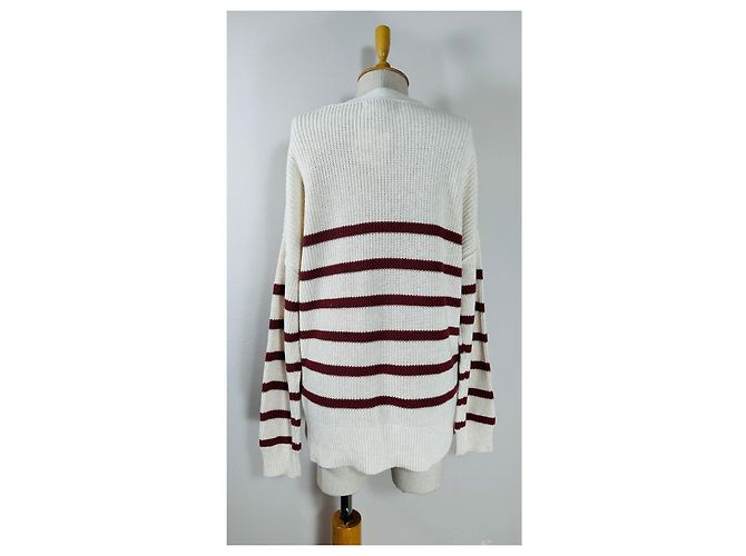 Rachel Zoe Gestreifter Pullover Beige Rot L Mehrfarben - Ansicht 4
