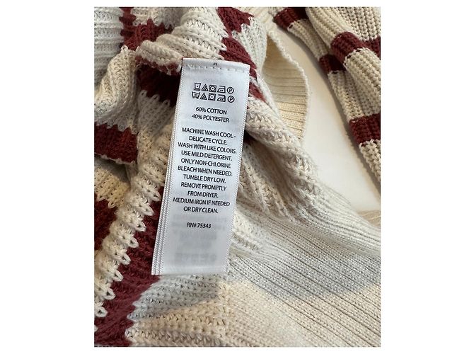 Rachel Zoe Gestreifter Pullover Beige Rot L Mehrfarben - Ansicht 6