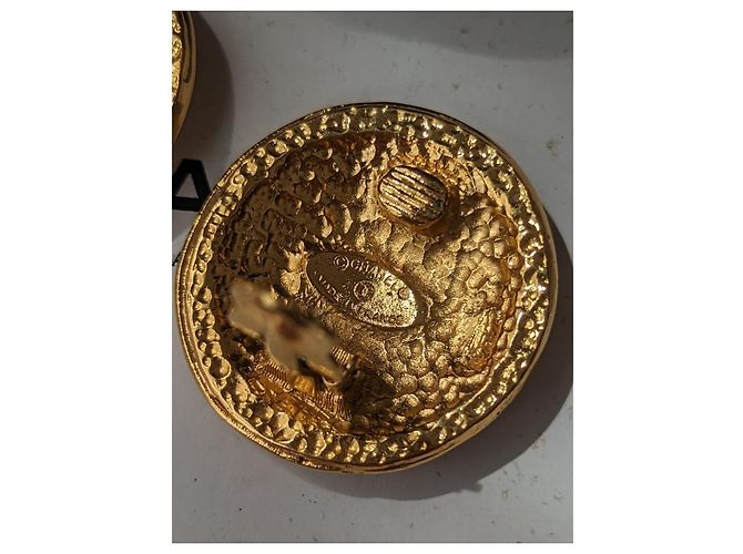Chanel CC Rue Cambon Paris Logo Vintage Orecchini Clip Box D'oro - vista 8