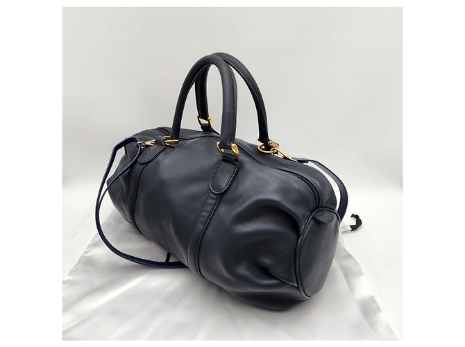 Borsa Speedy Boston in pelle Gucci Blu navy - vista 3