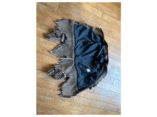 Just Cavalli giacca corta in pelle e pelli Marrone scuro - vista 7