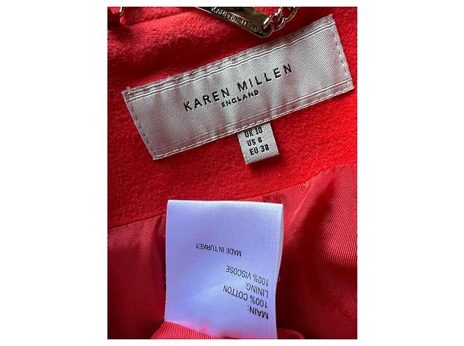 Abrigo de algodón rojo Karen Millen Roja - vista 3
