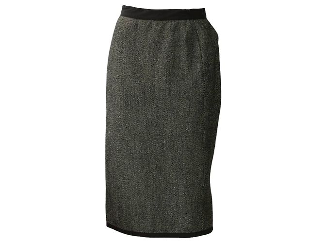 Autre Marque Falda de lana Narciso Rodriguez blanco y negro largo a la rodilla 40 - vista 3