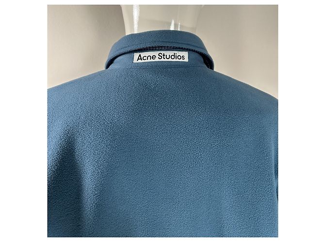 Acne Studios Oddy Wendbare wattierte Hemdjacke Blau Kariert - Ansicht 10