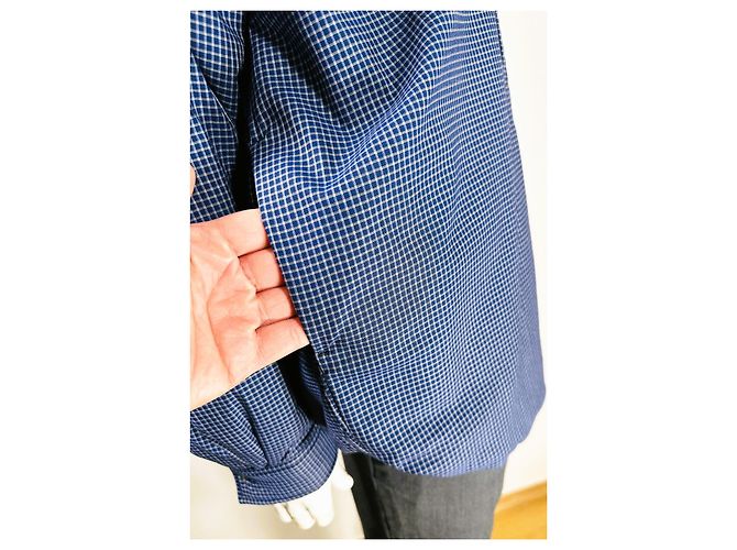 Acne Studios Oddy Wendbare wattierte Hemdjacke Blau Kariert - Ansicht 5