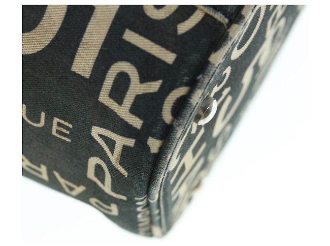 CHANEL Bycy Vanity Pochette per cosmetici Tela Nera CC Auth bs11565 Nero - vista 11