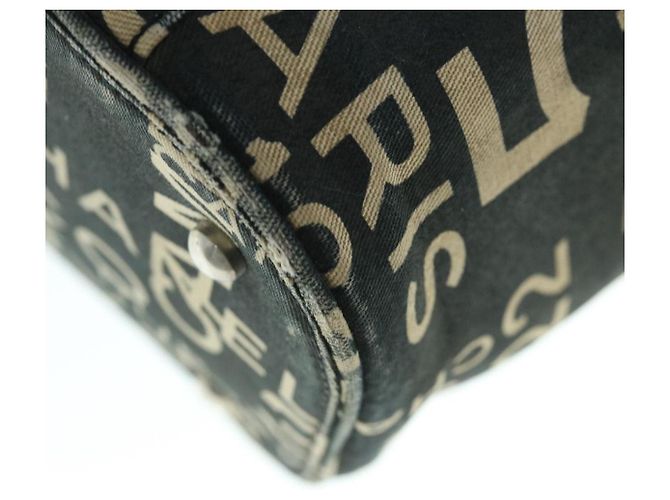 CHANEL Bycy Vanity Pochette per cosmetici Tela Nera CC Auth bs11565 Nero - vista 12