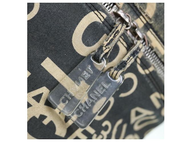 CHANEL Bycy Vanity Pochette per cosmetici Tela Nera CC Auth bs11565 Nero - vista 13