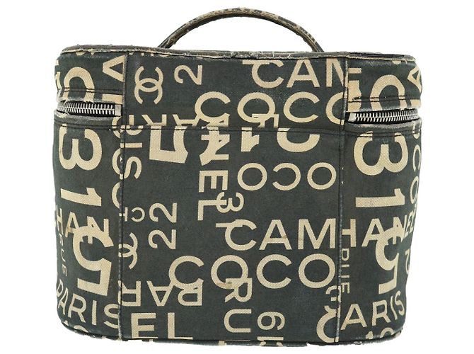 CHANEL Bycy Vanity Pochette per cosmetici Tela Nera CC Auth bs11565 Nero - vista 3