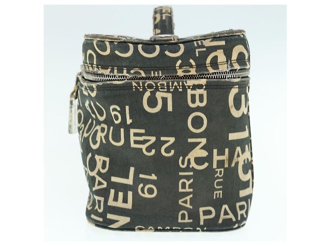 CHANEL Bycy Vanity Pochette per cosmetici Tela Nera CC Auth bs11565 Nero - vista 5