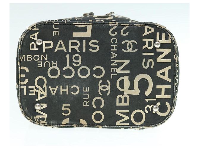 CHANEL Bycy Vanity Pochette per cosmetici Tela Nera CC Auth bs11565 Nero - vista 8