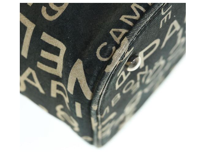 CHANEL Bycy Vanity Pochette per cosmetici Tela Nera CC Auth bs11565 Nero - vista 9