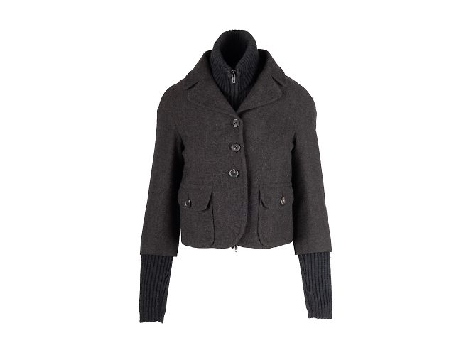 Moschino-Jacke mit Pulloverweste mit Reißverschluss Grau - Ansicht 2