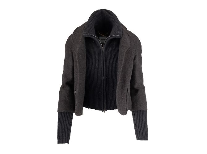 Moschino-Jacke mit Pulloverweste mit Reißverschluss Grau - Ansicht 3