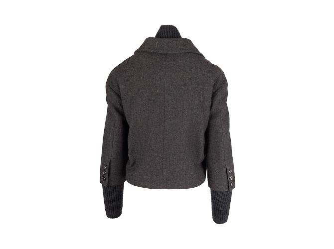 Moschino-Jacke mit Pulloverweste mit Reißverschluss Grau - Ansicht 4