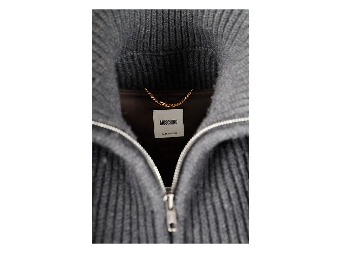 Moschino-Jacke mit Pulloverweste mit Reißverschluss Grau - Ansicht 5