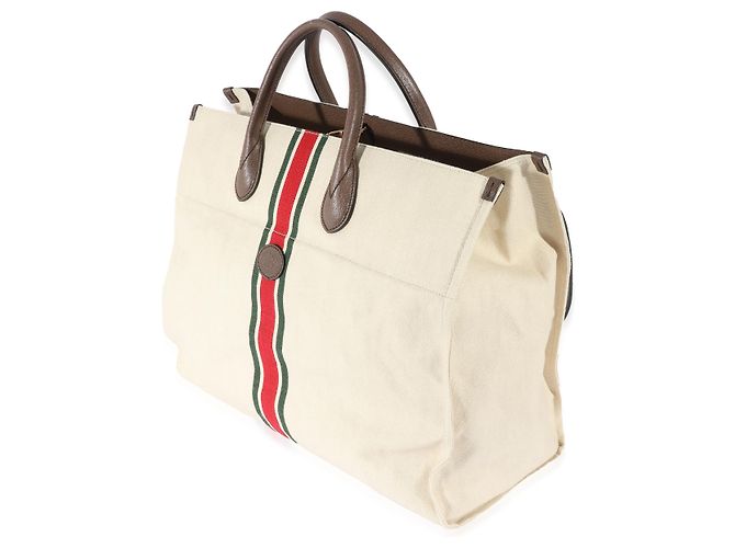 Gucci Beige Web-Leinen-Falttasche - Ansicht 3