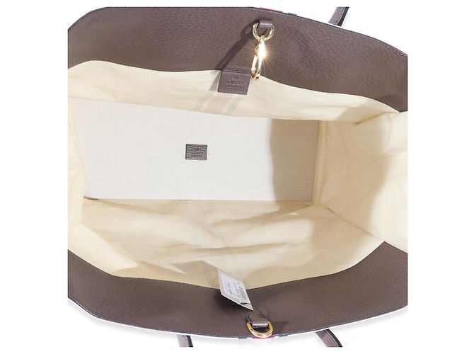 Gucci Beige Web-Leinen-Falttasche - Ansicht 5