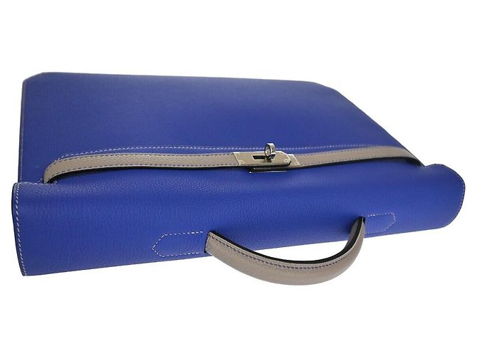 Hermès Kelly Depeche 38 Blu - vista 4