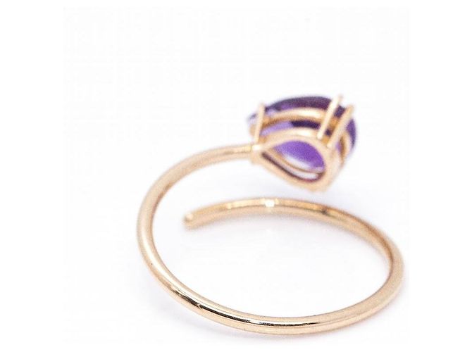 Autre Marque RAY Anello con ametista e oro Viola scuro - vista 3