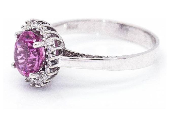 Autre Marque Anello con tormalina e diamanti. Viola scuro - vista 4