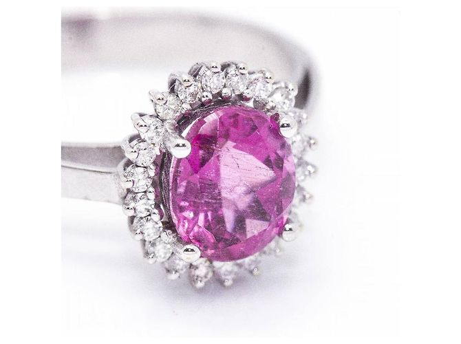 Autre Marque Anello con tormalina e diamanti. Viola scuro - vista 5