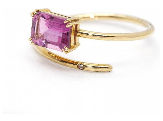 Autre Marque Anello RAY Tormalina e Oro. Viola scuro - vista 4