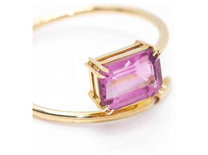 Autre Marque Anello RAY Tormalina e Oro. Viola scuro - vista 5