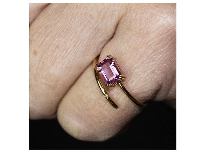 Autre Marque Anello RAY Tormalina e Oro. Viola scuro - vista 6