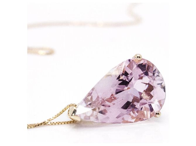 Autre Marque Collana in oro con Morganite rosa. - vista 3