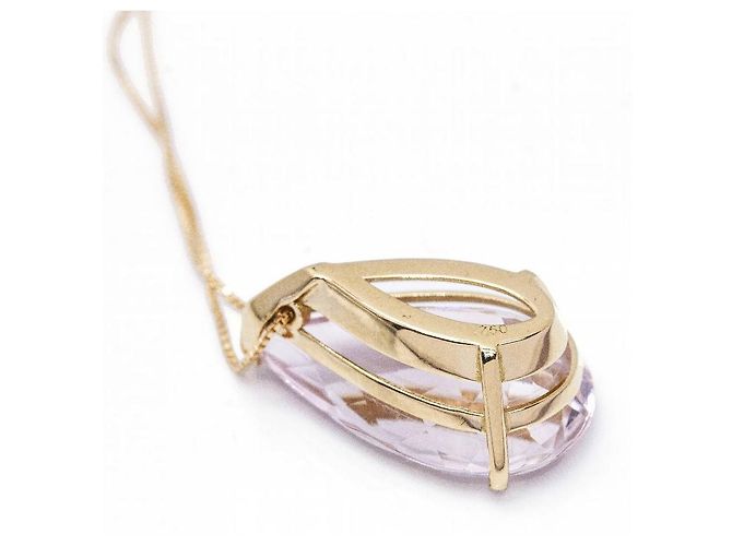 Autre Marque Collana in oro con Morganite rosa. - vista 5