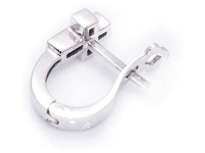 Autre Marque Pendientes en Cruz de Oro Blanco. Plata - vista 5