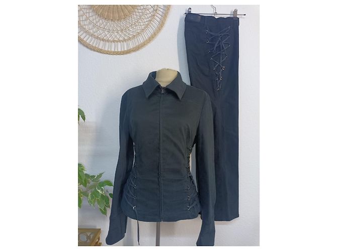 Chaqueta corsé Gianfranco Ferré negra de algodón Negro - vista 2
