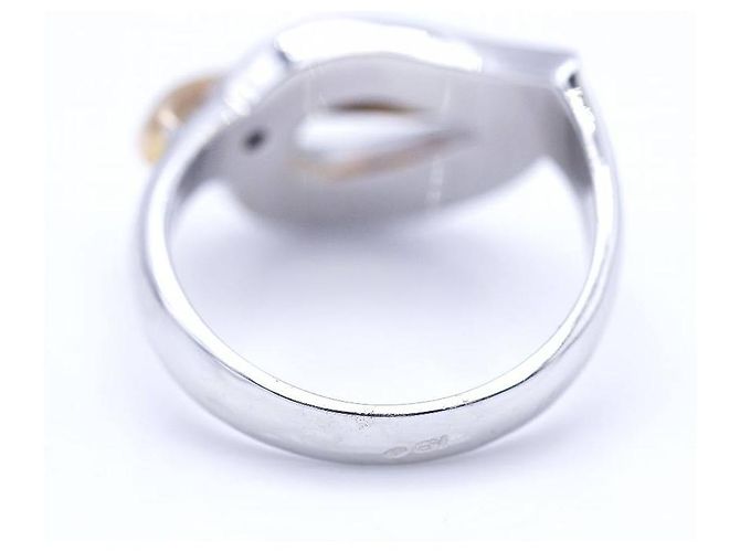 Autre Marque Anel bicolor com diamantes. Prata Dourado - vista 2