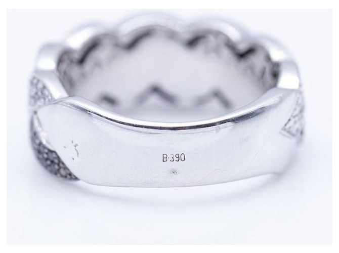 Autre Marque Weißgoldring mit Diamanten Schwarz Silber - Ansicht 3