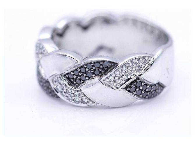 Autre Marque Weißgoldring mit Diamanten Schwarz Silber - Ansicht 4