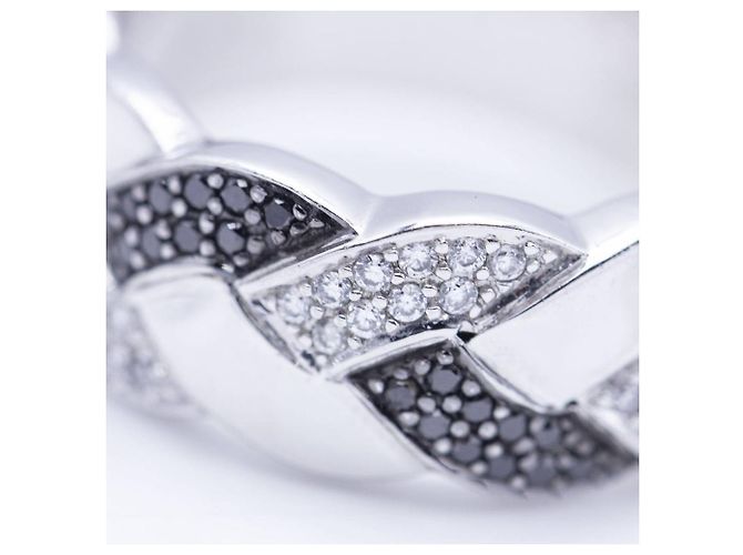Autre Marque Weißgoldring mit Diamanten Schwarz Silber - Ansicht 5
