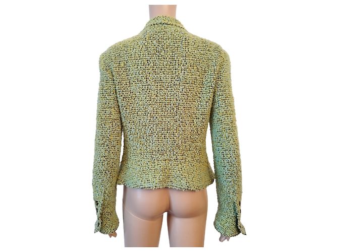 CHANEL-Jacke aus grüner Wolle 94BEIM - Ansicht 3