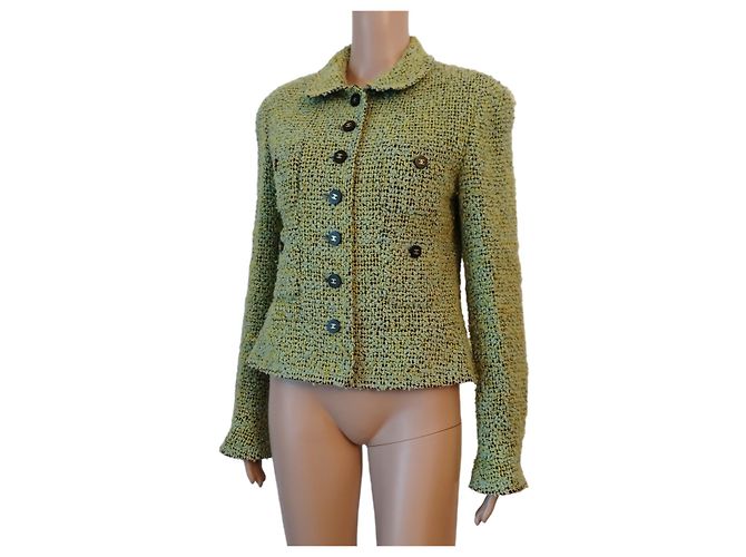 CHANEL-Jacke aus grüner Wolle 94BEIM - Ansicht 5