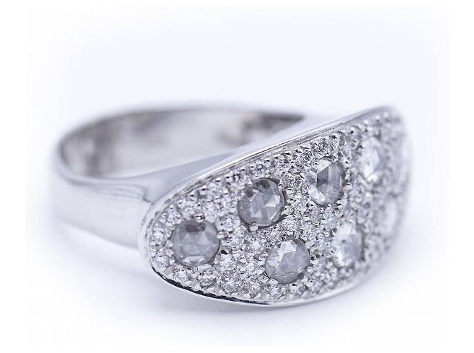 Autre Marque Ring aus Weißgold mit Diamanten. Silber - Ansicht 2