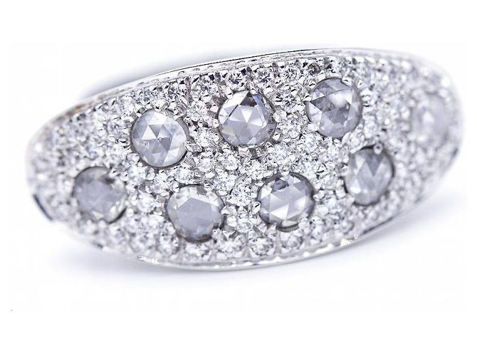 Autre Marque Ring aus Weißgold mit Diamanten. Silber - Ansicht 6