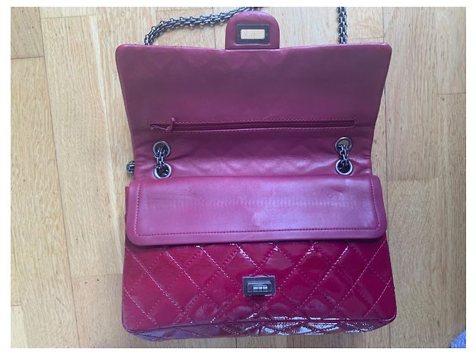 2.55 Borsa Chanel Rossa in vernice Rosso - vista 4
