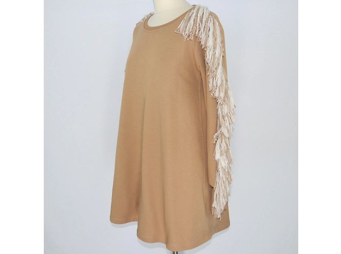 Jijil Sudadera Manga Larga Flecos Marrón Castaño - vista 2