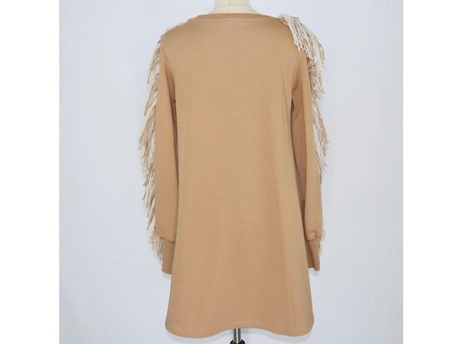 Jijil Sudadera Manga Larga Flecos Marrón Castaño - vista 3